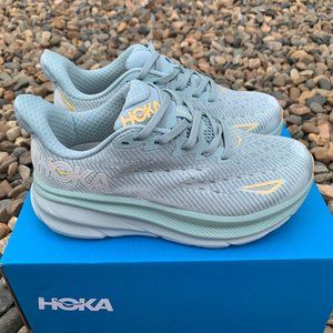 Authentic Hoka Clifton 9 Women Gray Running Shoes